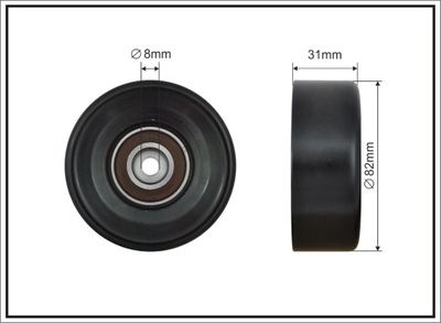 Tensioner Pulley, V-ribbed belt CAFFARO 500205