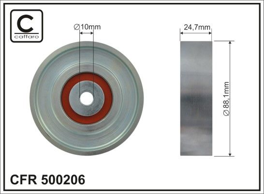 CAFFARO 500206 Deflection/Guide Pulley, V-ribbed belt