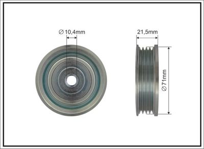 Tensioner Pulley, V-ribbed belt CAFFARO 500208