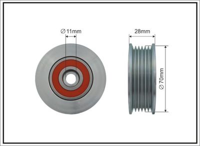 Tensioner Pulley, V-ribbed belt CAFFARO 500209