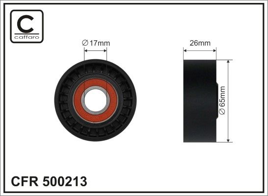 CAFFARO 500213 Tensioner Pulley, V-ribbed belt