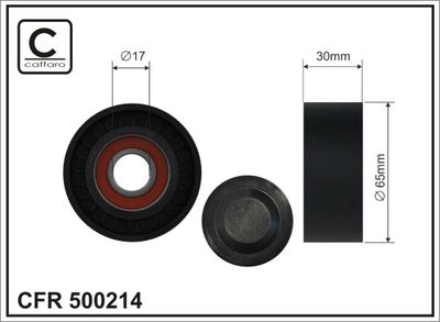 Tensioner Pulley, V-ribbed belt CAFFARO 500214