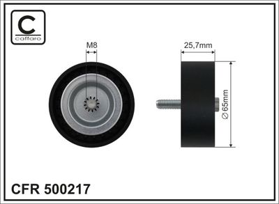 Deflection/Guide Pulley, V-ribbed belt CAFFARO 500217
