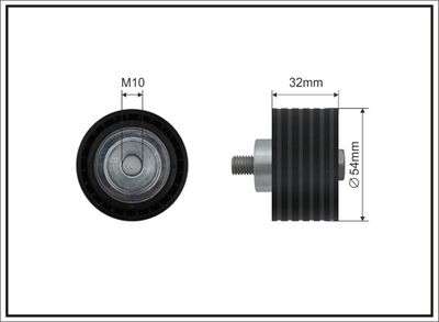 Deflection Pulley/Guide Pulley, timing belt CAFFARO 500218