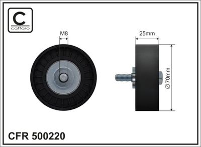 Deflection/Guide Pulley, V-ribbed belt CAFFARO 500220