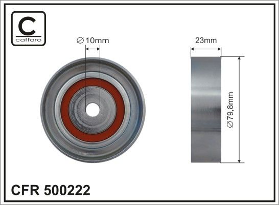 CAFFARO 500222 Deflection/Guide Pulley, V-ribbed belt