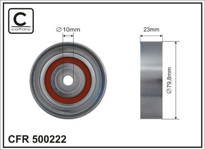 Deflection/Guide Pulley, V-ribbed belt CAFFARO 500222