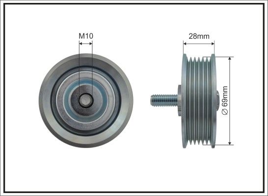 CAFFARO 500224 Deflection/Guide Pulley, V-ribbed belt