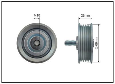 Deflection/Guide Pulley, V-ribbed belt CAFFARO 500224
