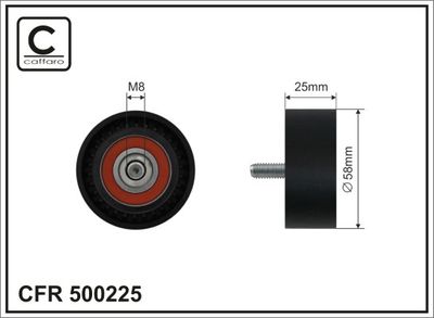 Deflection/Guide Pulley, V-ribbed belt CAFFARO 500225