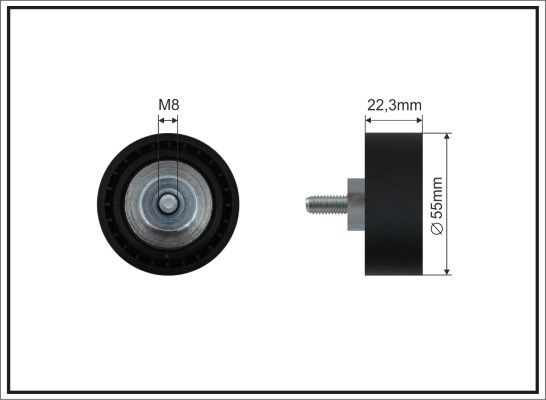 CAFFARO 500226 Deflection/Guide Pulley, V-ribbed belt