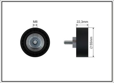 Deflection/Guide Pulley, V-ribbed belt CAFFARO 500226
