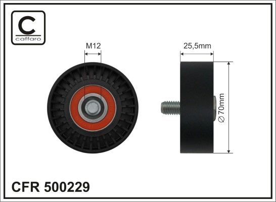 CAFFARO 500229 Tensioner Pulley, V-ribbed belt