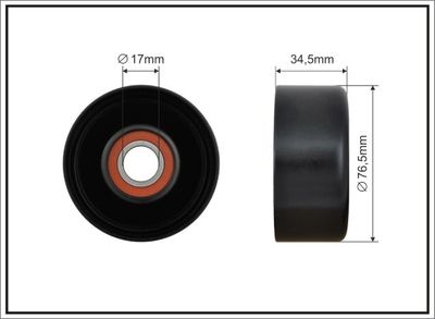 Tensioner Pulley, V-ribbed belt CAFFARO 500230