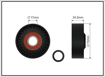 Tensioner Pulley, V-ribbed belt CAFFARO 500234