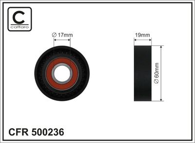 Tensioner Pulley, V-ribbed belt CAFFARO 500236
