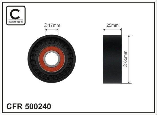 CAFFARO 500240 Tensioner Pulley, V-ribbed belt