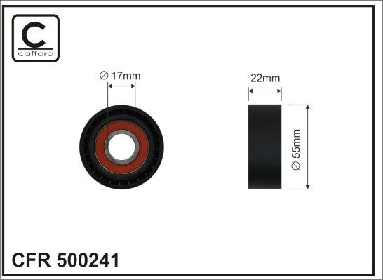CAFFARO 500241 Tensioner Pulley, V-ribbed belt