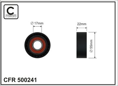 Tensioner Pulley, V-ribbed belt CAFFARO 500241