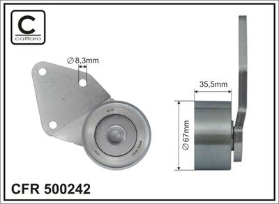 Deflection Pulley/Guide Pulley, timing belt CAFFARO 500242