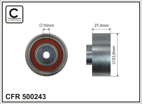 CAFFARO 500243 Deflection/Guide Pulley, V-ribbed belt