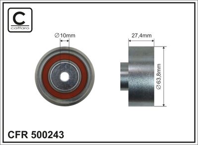 Deflection/Guide Pulley, V-ribbed belt CAFFARO 500243