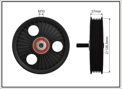 Tensioner Pulley, V-ribbed belt CAFFARO 500245