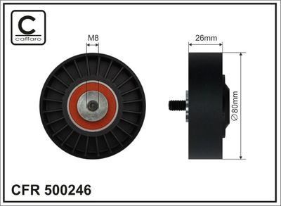 Tensioner Pulley, V-ribbed belt CAFFARO 500246