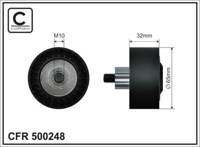 Deflection/Guide Pulley, V-ribbed belt CAFFARO 500248