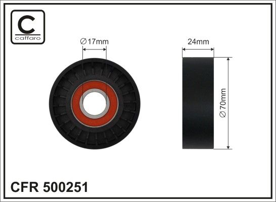 CAFFARO 500251 Tensioner Pulley, V-ribbed belt