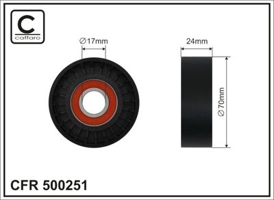 Tensioner Pulley, V-ribbed belt CAFFARO 500251