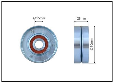 Tensioner Pulley, V-ribbed belt CAFFARO 500252