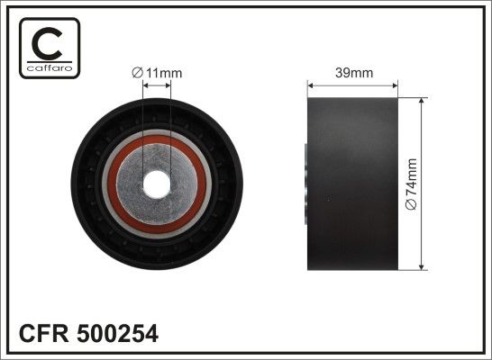 CAFFARO 500254 Deflection/Guide Pulley, V-ribbed belt