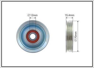 Tensioner Pulley, V-ribbed belt CAFFARO 500259