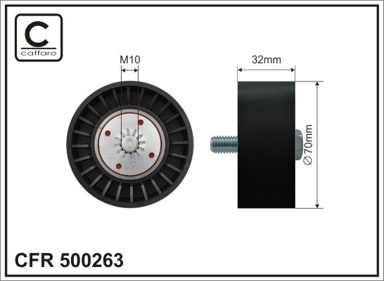 CAFFARO 500263 Deflection/Guide Pulley, V-ribbed belt