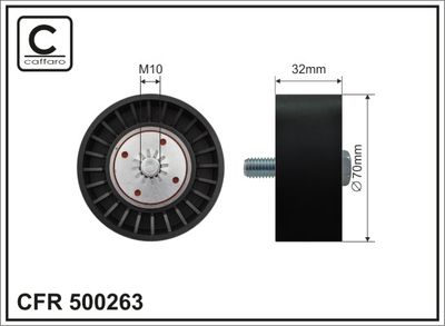 Deflection/Guide Pulley, V-ribbed belt CAFFARO 500263