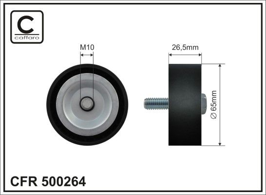 CAFFARO 500264 Deflection/Guide Pulley, V-ribbed belt
