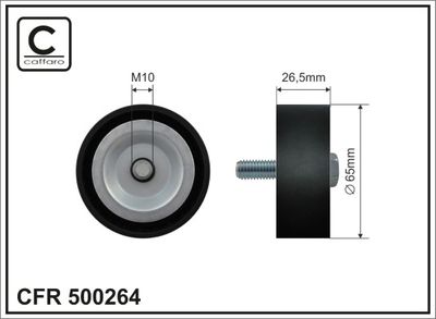 Deflection/Guide Pulley, V-ribbed belt CAFFARO 500264