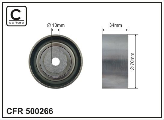 CAFFARO 500266 Deflection/Guide Pulley, V-ribbed belt