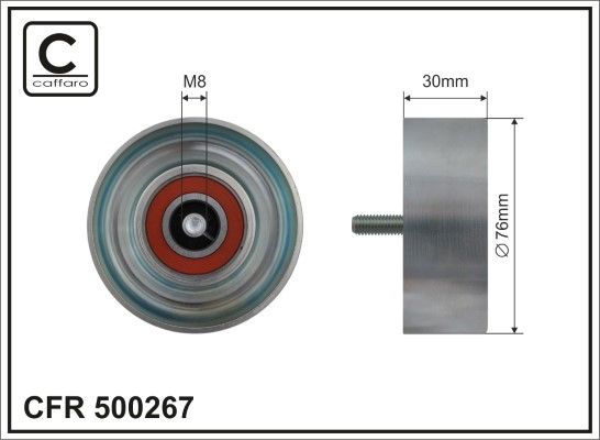 CAFFARO 500267 Deflection/Guide Pulley, V-ribbed belt