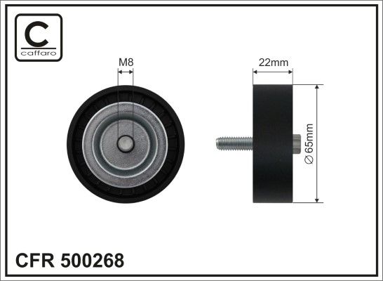 CAFFARO 500268 Deflection/Guide Pulley, V-ribbed belt