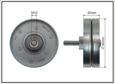 Deflection/Guide Pulley, V-ribbed belt CAFFARO 500269