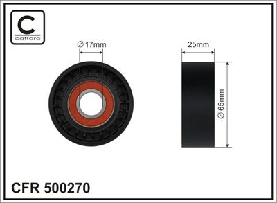 Tensioner Pulley, V-ribbed belt CAFFARO 500270
