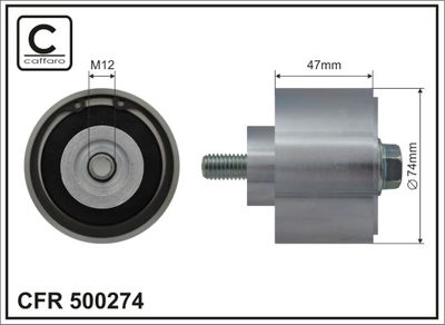 Deflection/Guide Pulley, V-ribbed belt CAFFARO 500274