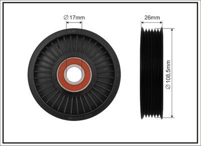 Tensioner Pulley, V-ribbed belt CAFFARO 500276