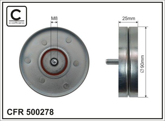 CAFFARO 500278 Deflection/Guide Pulley, V-ribbed belt