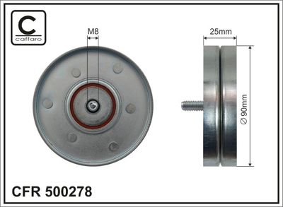 Deflection/Guide Pulley, V-ribbed belt CAFFARO 500278