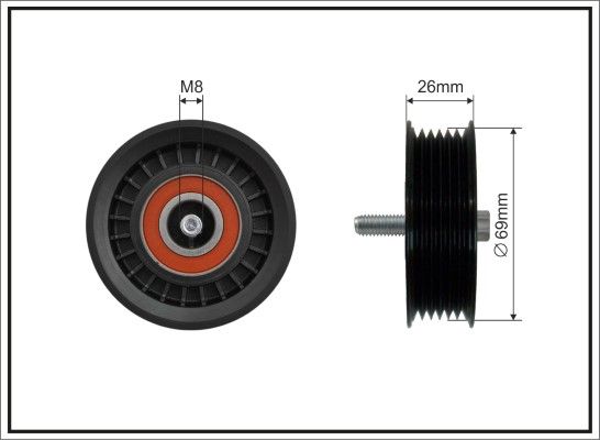 CAFFARO 500279 Deflection/Guide Pulley, V-ribbed belt
