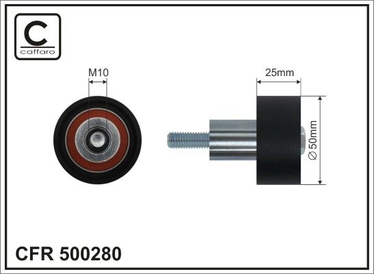 CAFFARO 500280 Deflection Pulley/Guide Pulley, timing belt