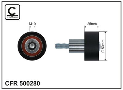 Deflection Pulley/Guide Pulley, timing belt CAFFARO 500280